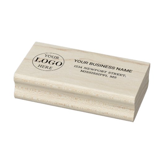 ぼやけグレイ背景カスタムロゴビジネス ラバースタンプ (スタンプ)