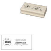 ぼやけグレイ背景カスタムロゴビジネス ラバースタンプ (押印)