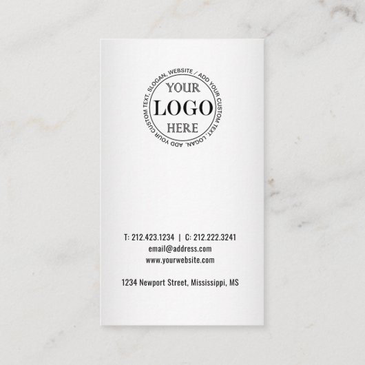 ぼやけグレイ背景カスタムロゴビジネス 割引カード (裏面)