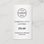 ぼやけグレイ背景カスタムロゴビジネス 割引カード (正面)