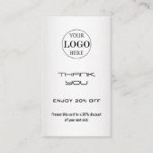 ぼやけグレイ背景カスタムロゴビジネス 割引カード (正面)