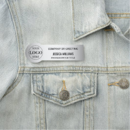 ぼやけグレイ背景カスタムロゴビジネス 名札