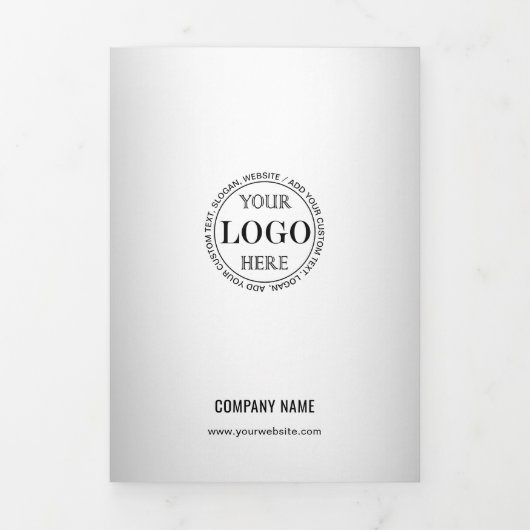 ぼやけグレイ背景カスタムロゴ価格表 三つ折りカード (カバー)