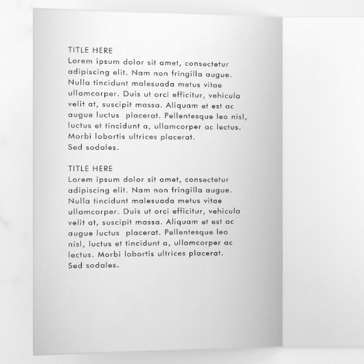 ぼやけグレイ背景カスタムロゴ価格表 三つ折りカード (内部最初)