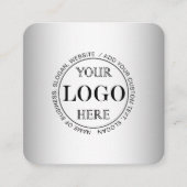 ぼやけグレイ背景カスタムロゴ スクエア名刺 (正面)