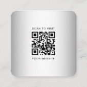 ぼやけグレイ背景カスタムロゴ スクエア名刺 (裏面)