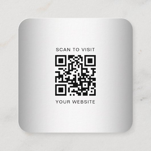 ぼやけグレイ背景カスタムロゴ スクエア名刺 (裏面)