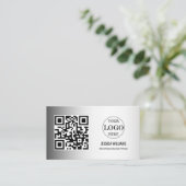 ぼやけグレイ背景カスタムロゴ 名刺 (スタンド正面)