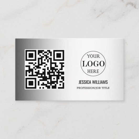 ぼやけグレイ背景カスタムロゴ 名刺 (正面)