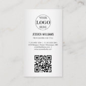 ぼやけグレイ背景カスタムロゴ 名刺 (裏面)