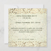 ぼやけセピアとベージュの小さな正方形またはタイル 招待状 (裏面)