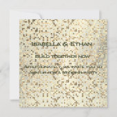 ぼやけセピアとベージュの小さな正方形またはタイル 招待状 (正面)