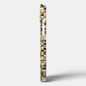 ぼやけベージュまたはカキ色の小さな四角またはタイル Case-Mate iPhoneケース (裏面 / 左)