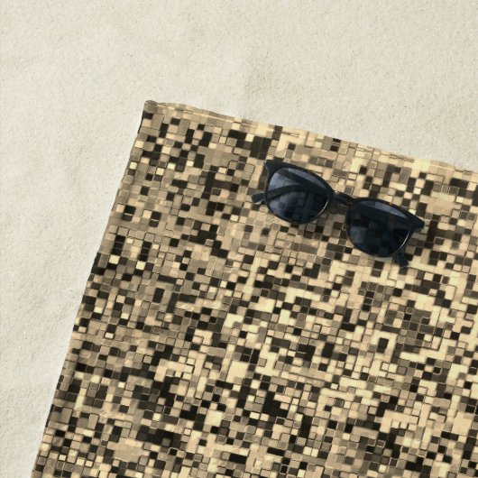 ぼやけ小正方形またはタイル ビーチタオル (インサイチュ)