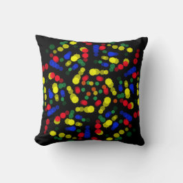 ぼやけ点々のあると虹色の花 クッション