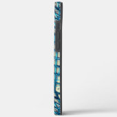 ぼやけ魚釣り網の絡み合いに似た灰色シアン Case-Mate iPhoneケース (裏面 / 左)