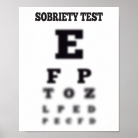 ぼやけSobrity Sober Test Eye Chart ポスター (正面)