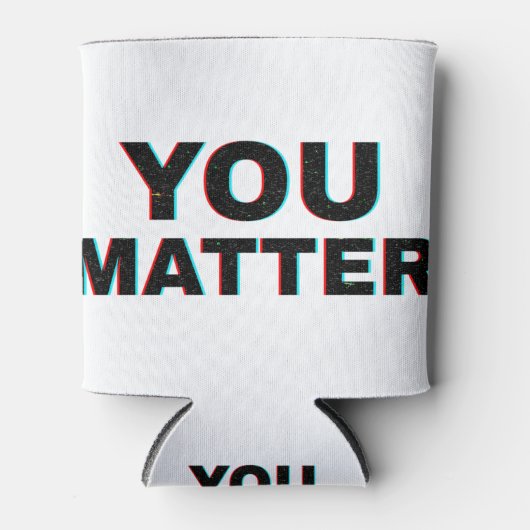 ぼやけWORD YOU MATTERタイポグラフィ引用文 缶クーラー (正面)