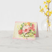 ぼろぼろのばら色のコラージュの芸術 カード (黄色い花)