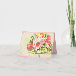 ぼろぼろのばら色のコラージュの芸術 カード