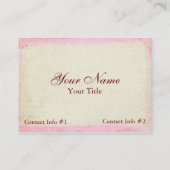 ぼろぼろのばら色のバーセイルズのコレクションの名刺 名刺 (裏面)