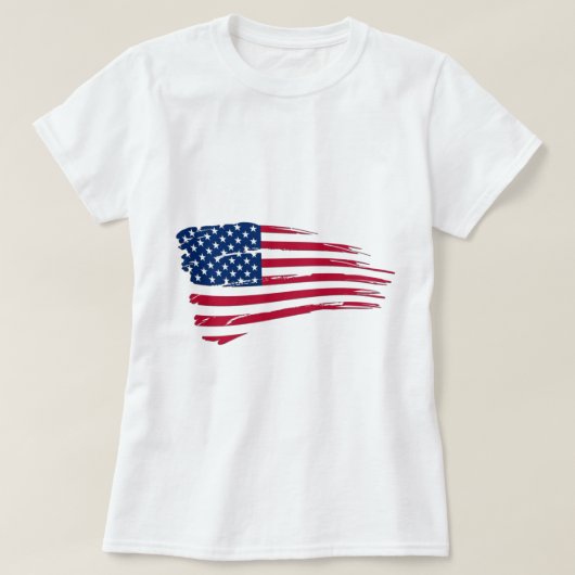 ぼろぼろのアメリカ国旗のTシャツ Tシャツ (デザイン正面)