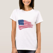 ぼろぼろのアメリカ国旗のTシャツ Tシャツ (正面)