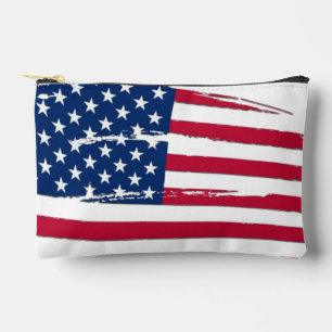 ぼろぼろのアメリカ国旗 アクセサリーポーチ