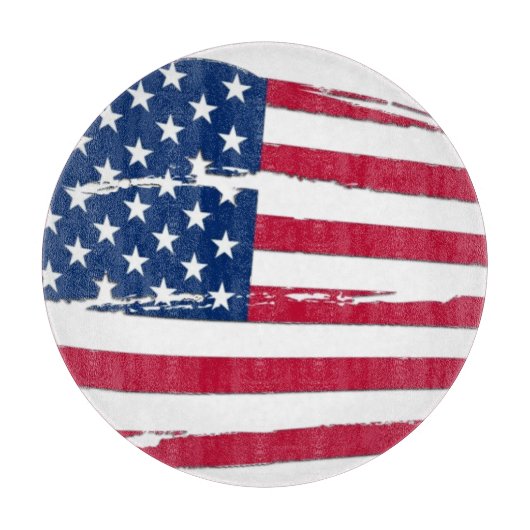 ぼろぼろのアメリカ国旗 カッティングボード (正面)