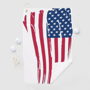 ぼろぼろのアメリカ国旗 ゴルフタオル