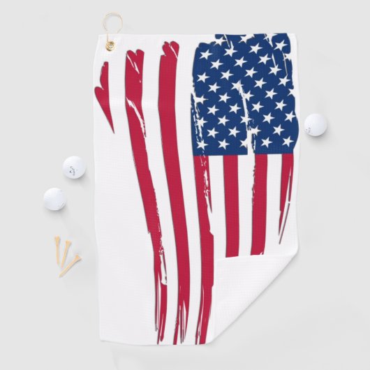 ぼろぼろのアメリカ国旗 ゴルフタオル (インサイチュ)