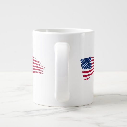 ぼろぼろのアメリカ国旗 ジャンボコーヒーマグカップ (裏面)