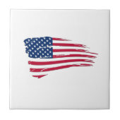 ぼろぼろのアメリカ国旗 タイル (正面)