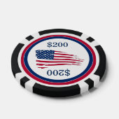 ぼろぼろのアメリカ国旗 ポーカーチップ (シングル)