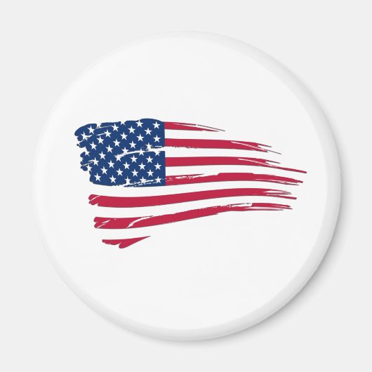 ぼろぼろのアメリカ国旗 マグネット (正面)