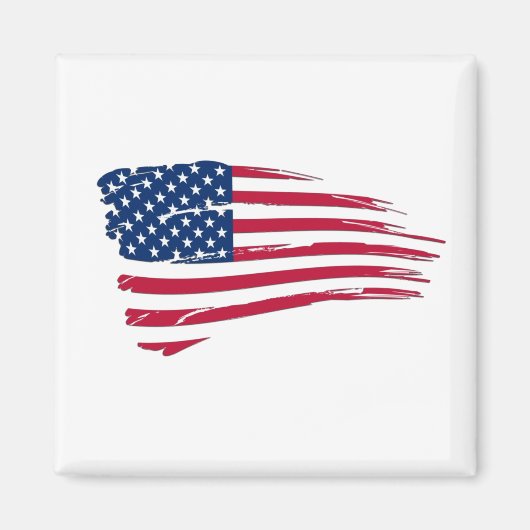 ぼろぼろのアメリカ国旗 マグネット (正面)