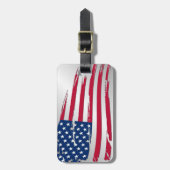 ぼろぼろのアメリカ国旗 ラゲッジタグ (正面縦)