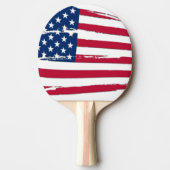 ぼろぼろのアメリカ国旗 卓球ラケット (正面)