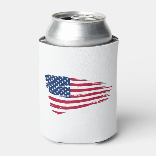 ぼろぼろのアメリカ国旗 缶クーラー (缶正面)