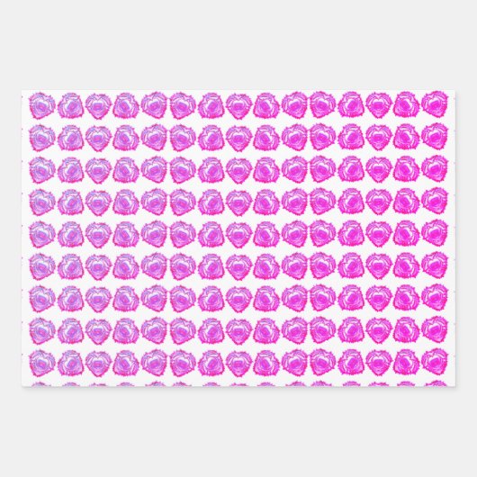 ぼろぼろのエッジ抽象芸術ハートアートパターン ラッピングペーパーシート (正面3)