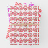 ぼろぼろのエッジ抽象芸術ハートアートパターン ラッピングペーパーシート (インサイチュ)