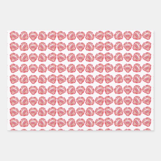 ぼろぼろのエッジ抽象芸術ハートアートパターン ラッピングペーパーシート (正面)