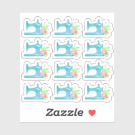 ぼろぼろのコテージのシックなミシンの花柄のプランナー シール