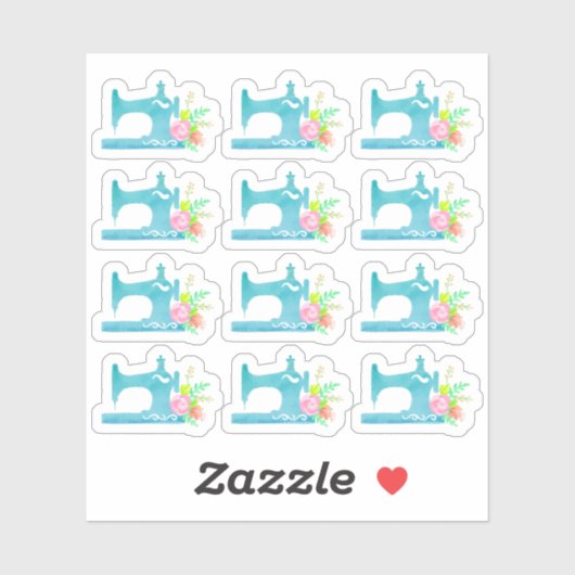 ぼろぼろのコテージのシックなミシンの花柄のプランナー シール (シート)