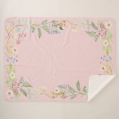 ぼろぼろのコテージのシックな水彩画の花の農場の装飾 シェルパブランケット (正面(横))