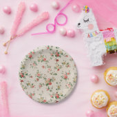 ぼろぼろのシックでエレガントな花の花柄 ペーパープレート (パーティー)