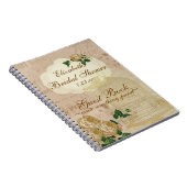 ぼろぼろのシックでロマンチックなヴィンテージの花嫁の来客名簿| ノートブック (右側)