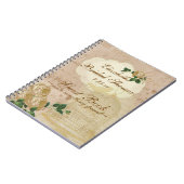 ぼろぼろのシックでロマンチックなヴィンテージの花嫁の来客名簿| ノートブック (左側)