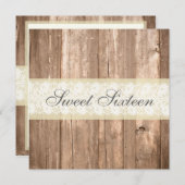 ぼろぼろのシックで素朴なクリーム色のSweet sixteenのパーティー 招待状 (正面/裏面)