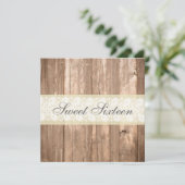 ぼろぼろのシックで素朴なクリーム色のSweet sixteenのパーティー 招待状 (スタンド正面)